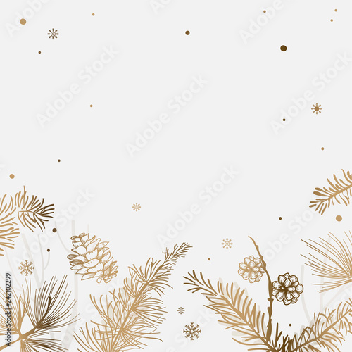 White background with winter decoration vector