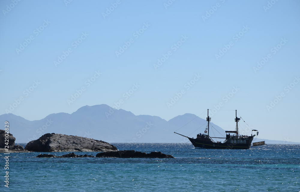 Schiff bei Kefalos, Kos