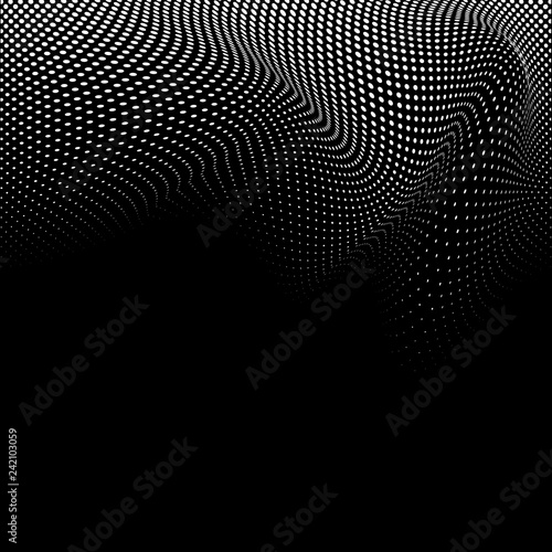 Black and white halftone background vector