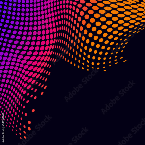 Vibrant halftone on black background vector
