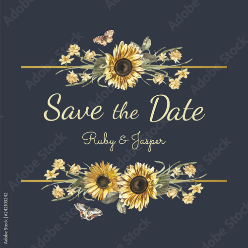 Save the date wedding invitation mockup vector