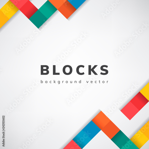Colorful blocks on blank white background vector