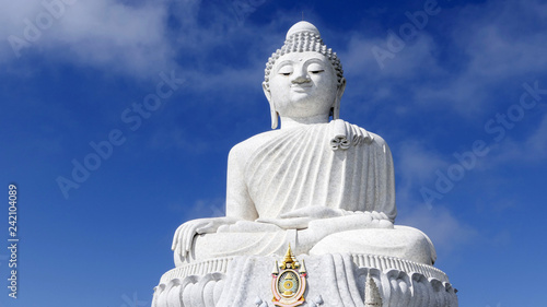 Big Buddha inphuket on a beautiful sky