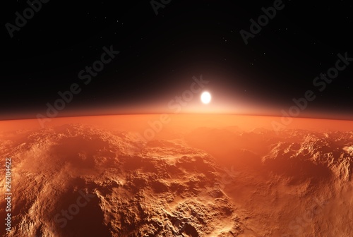 Fototapeta Naklejka Na Ścianę i Meble -  Mars from orbit 3d rendering