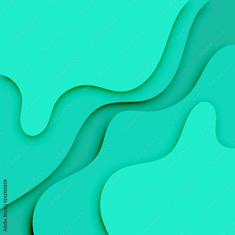 Paper art of abstract background with green pastel color vector Paper art of abstract background with green pastel color vector