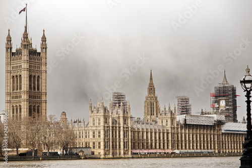 the British Parliament building in London