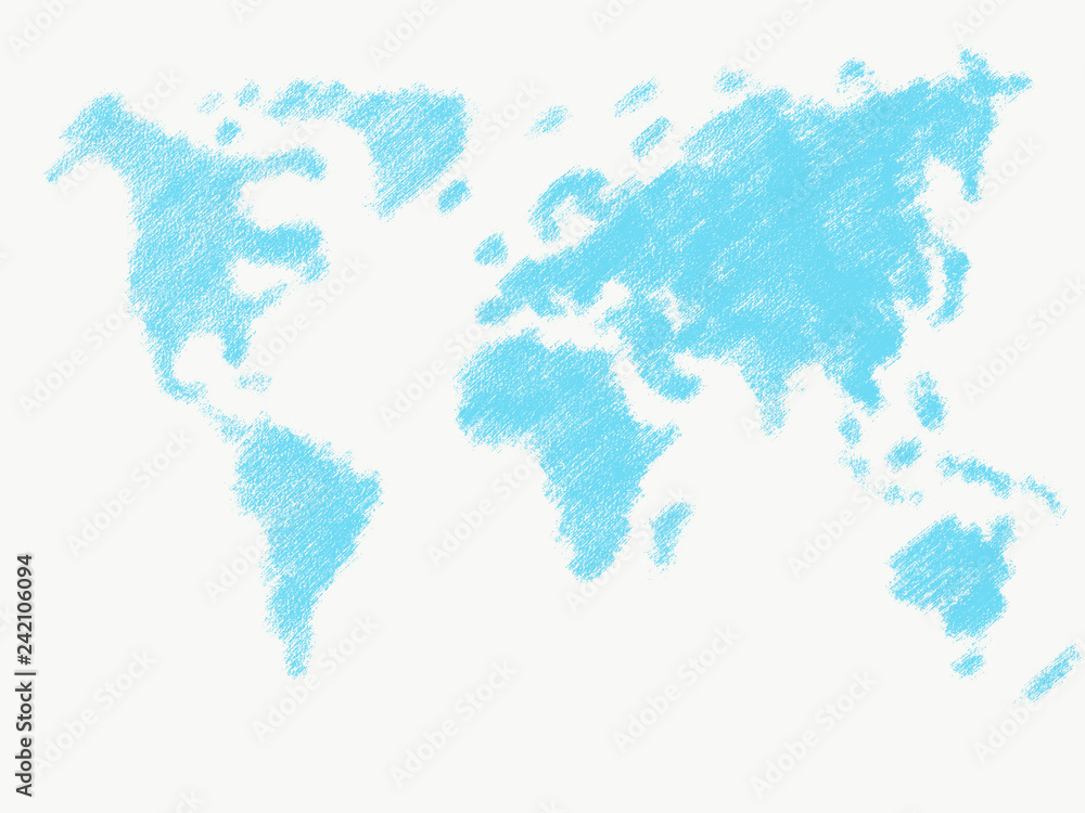 Obraz Niebieskie malarstwo mapy świata