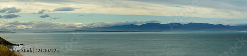 Panorama view of the Atlantic ocean at the Icelandic coastline