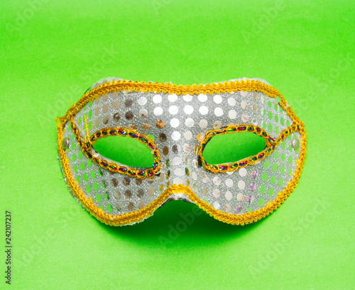Carnival mask isolated on green background