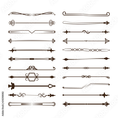 Collection of vector dividers. Can be used for design, letters, jewelry, gifts, notebooks