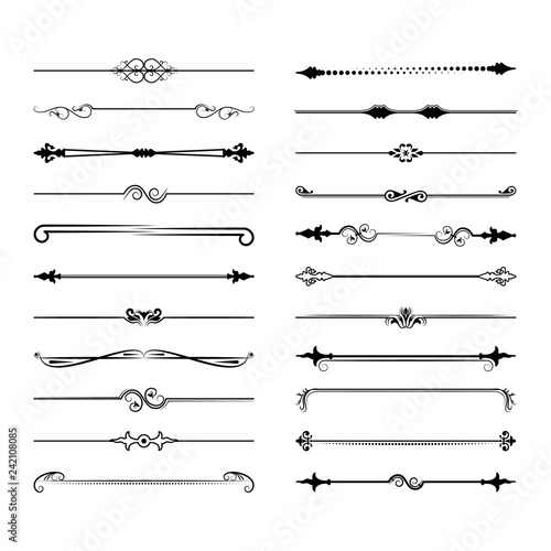 Collection of vector dividers. Can be used for design, letters, jewelry, gifts, notebooks