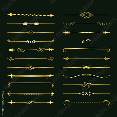 Collection of vector dividers. Can be used for design, letters, jewelry, gifts, notebooks