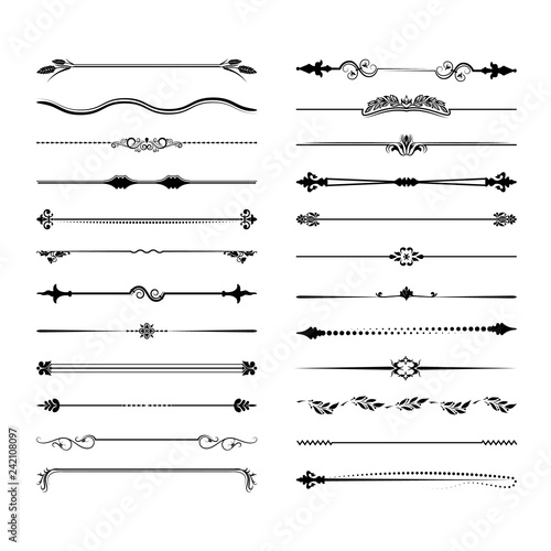 Collection of vector dividers. Can be used for design, letters, jewelry, gifts, notebooks