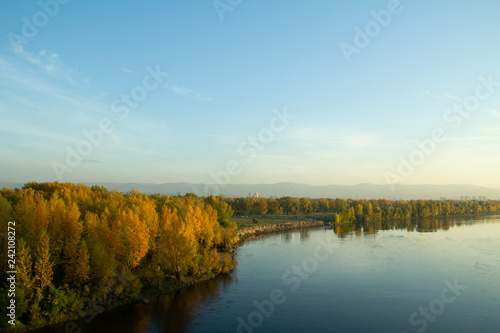 Autumn bank of the Yenisei river © sman83