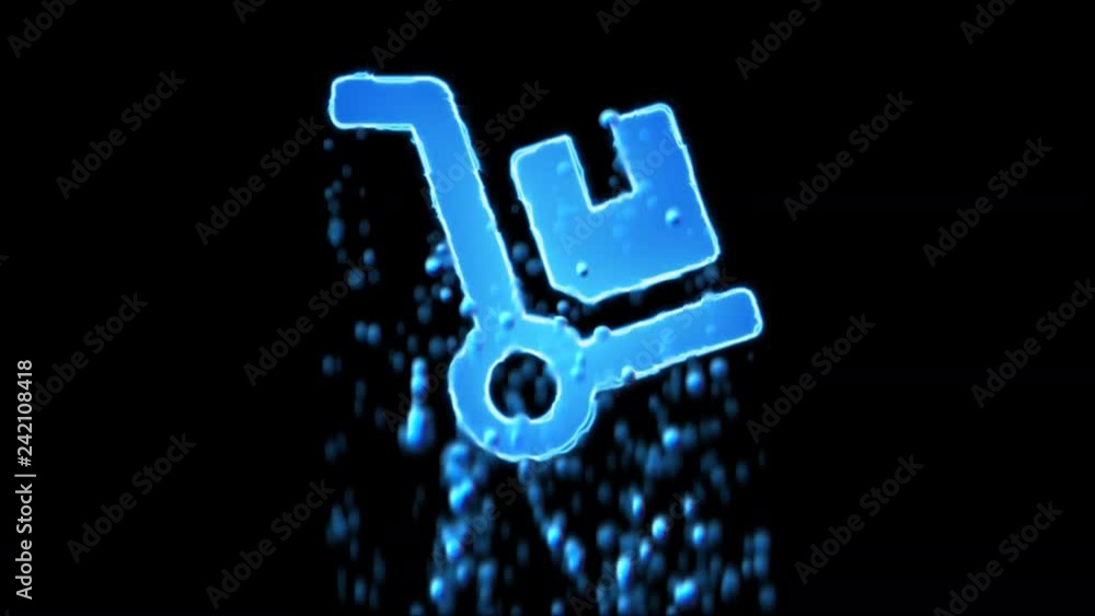 Liquid symbol dolly appears with water droplets. Then dissolves with drops of water. Alpha channel black Liquid symbol dolly appears with water droplets. Then dissolves with drops of water. Alpha channel black