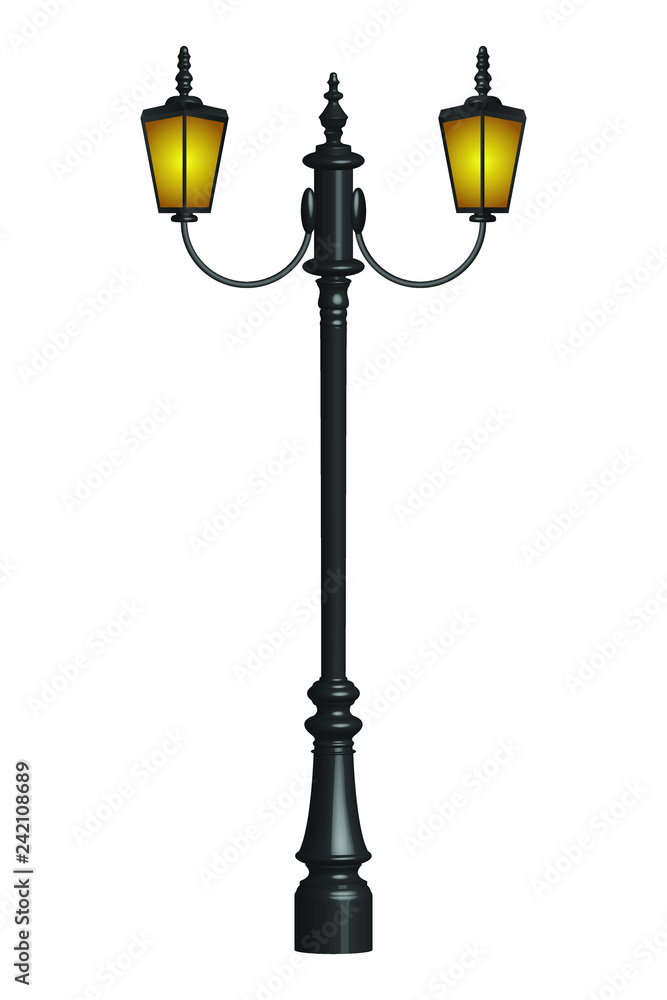 Vintage street lamp vector design illustration