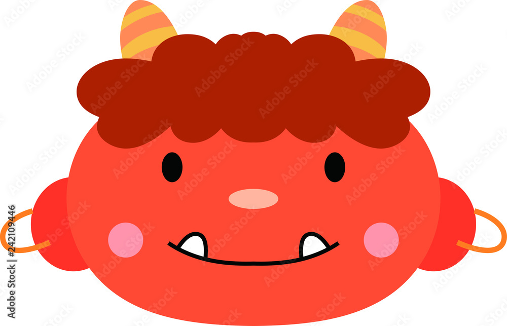 Cute japanese red demon Mask Cute japanese red demon Mask