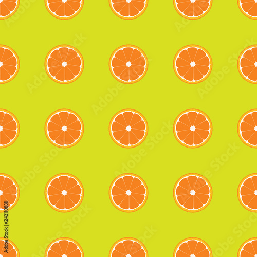 Fototapeta Naklejka Na Ścianę i Meble -  Orange fruit seamless. Flat color Vector Illustration for your package design.