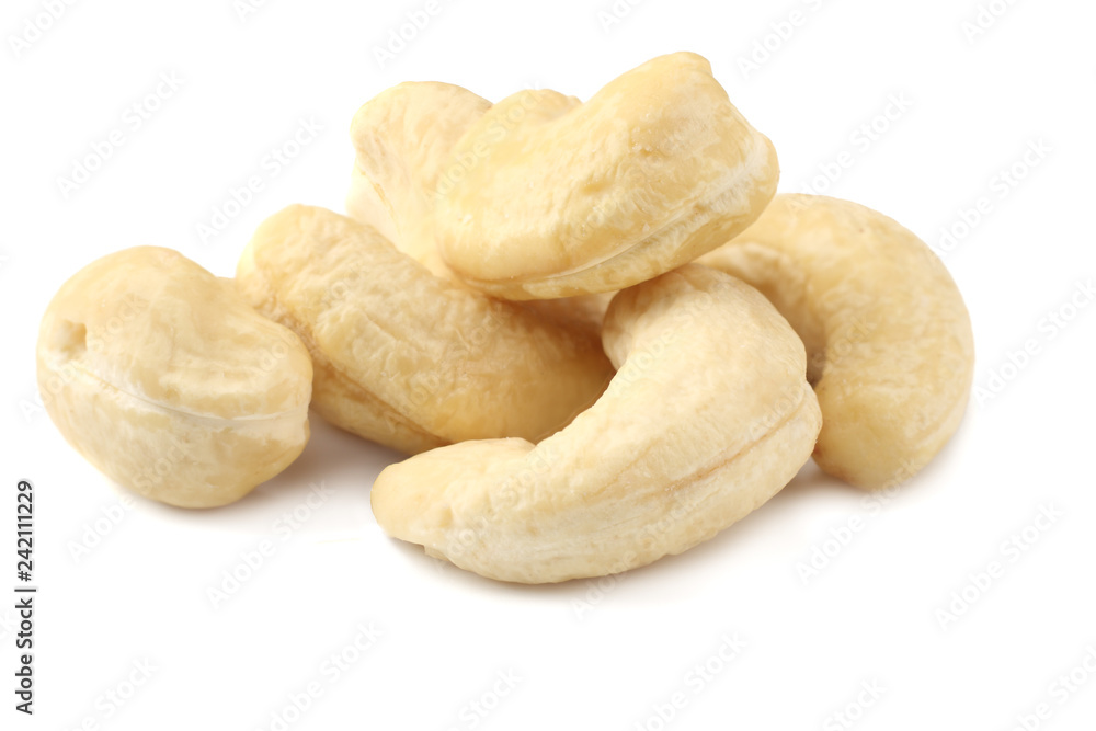 cashew isolated on white background. Nuts on white background. cashew isolated on white background. Nuts on white background.