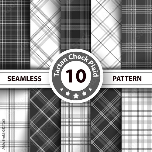 Classic tartan, Merry Christmas seamless patterns.
