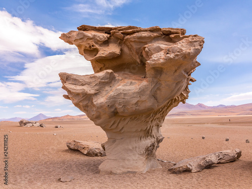 The 'Arbol de Piedra' (stone tree) is an isolated rock formation in Bolivia.