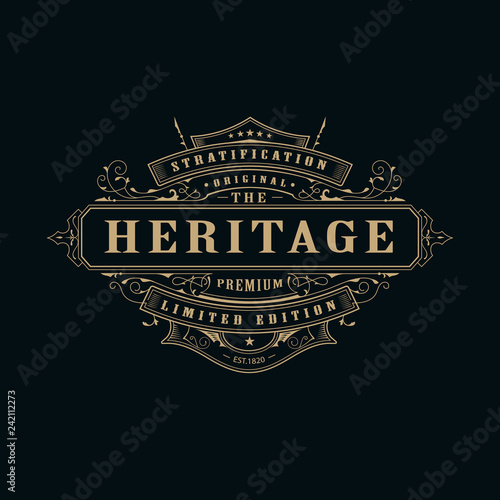 vintage label whiskey badge banner engraving retro vector illustration