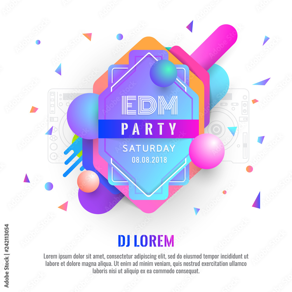 Abstract background electronic dj music party modern design poster vector  Stock Vector | Adobe Stock
