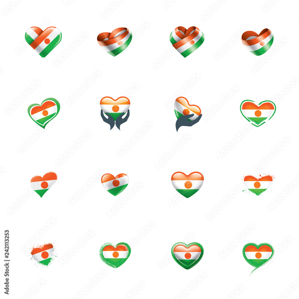 Niger flag, vector illustration on a white background Niger flag, vector illustration on a white background