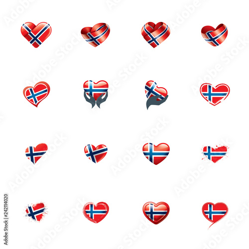 Norway flag, vector illustration on a white background