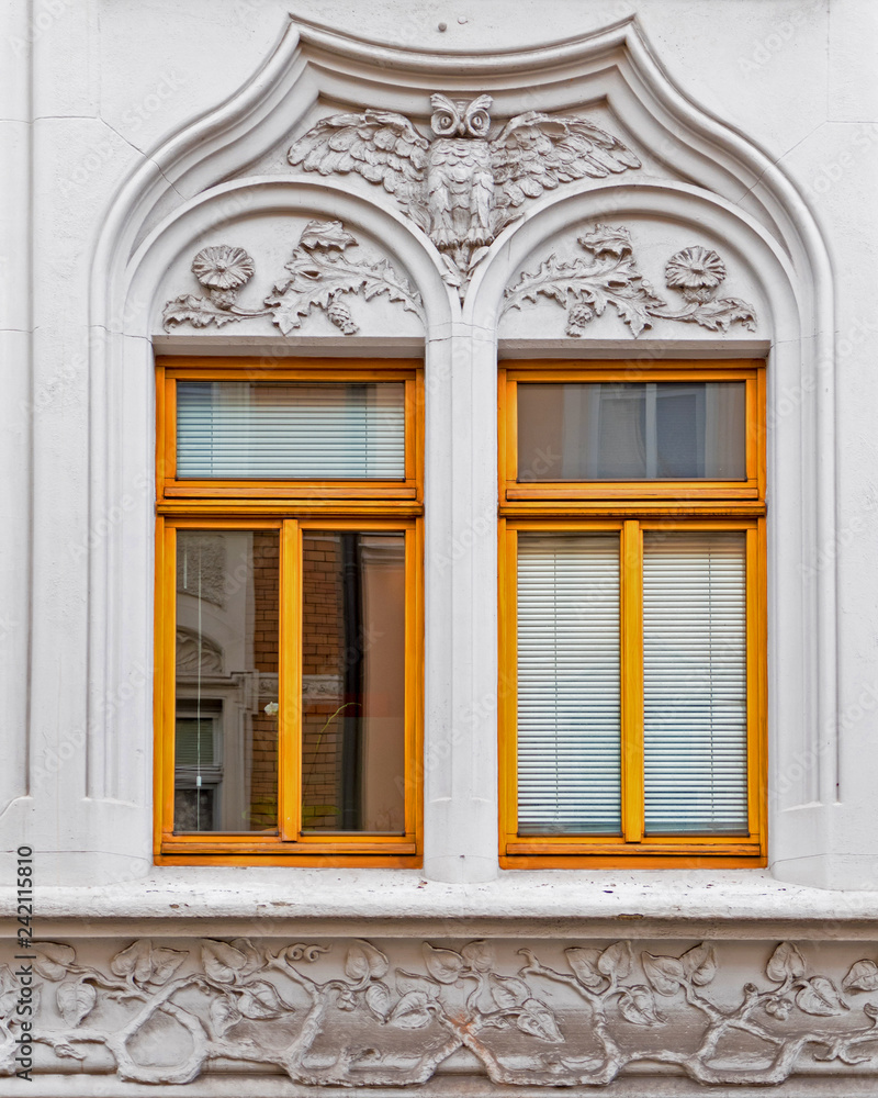 art nouveau house windows, Germany art nouveau house windows, Germany
