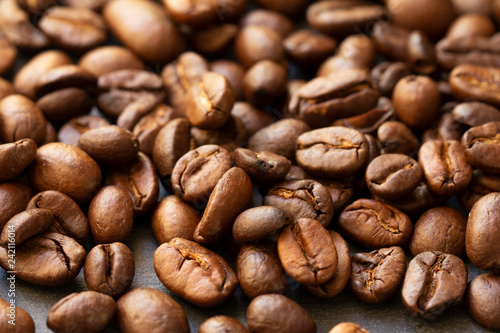 roasted coffee beans closeup