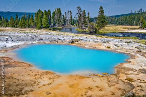 Biscuit basin hot springl, Yellowstone National Park, USA