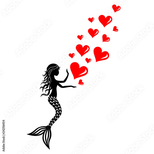 Mermaid with hearts 