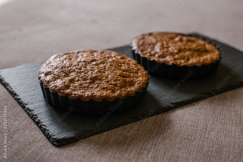 homemade tasty cooked cakes on table