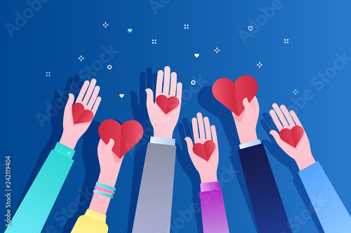 Concept of charity and donation. Give and share your love to people.