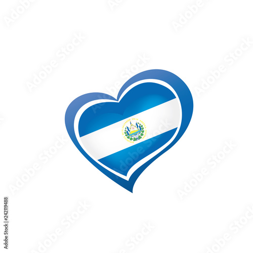 Salvador flag, vector illustration on a white background