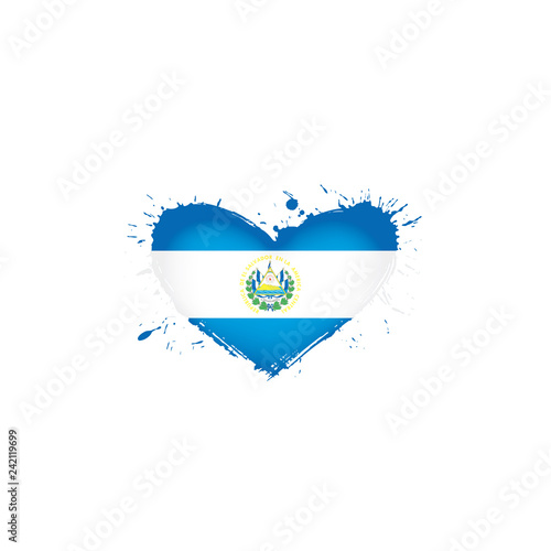 Salvador flag, vector illustration on a white background