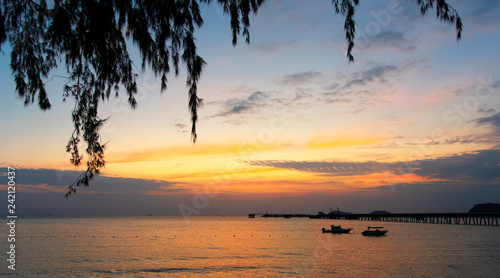 nang ram beach Sattahip, Thailand in evening time