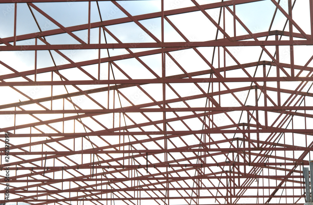 Industrial building roof truss structure