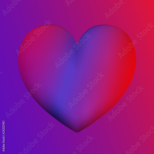 Heart colorful neon figures,Valentine's day greeting Banner with copyspace.