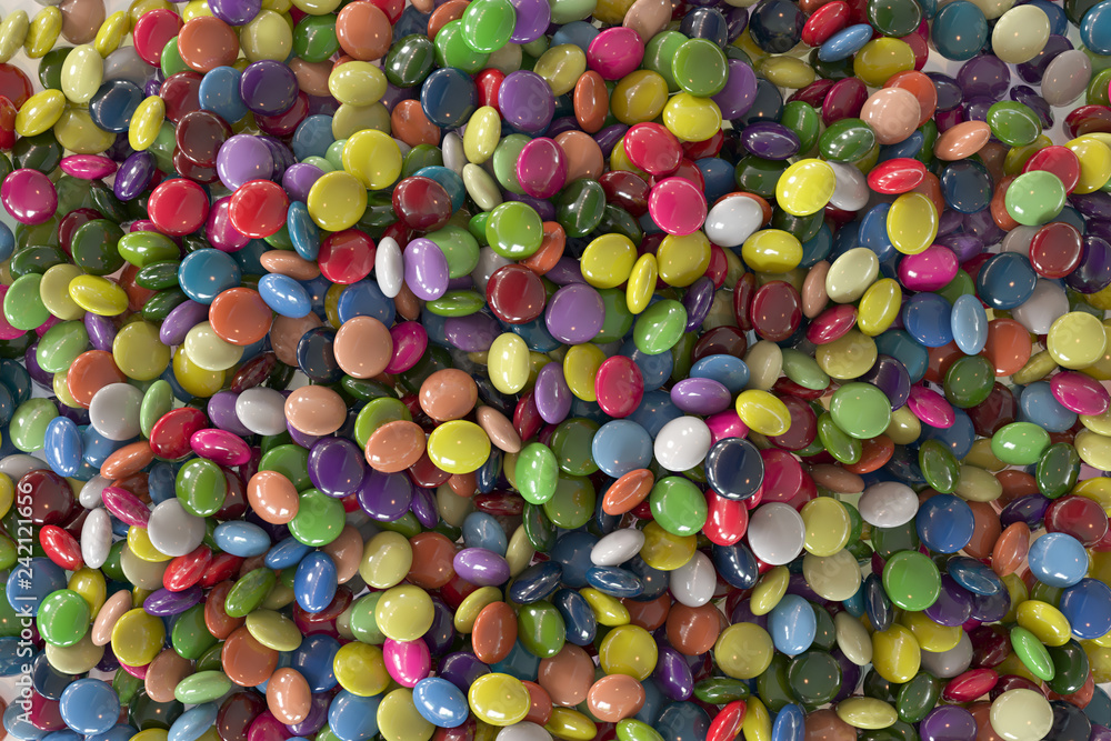 Colorful Button Shaped Candies Colorful Button Shaped Candies