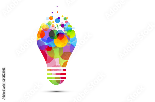 lampadina, idea, colori, creatività, idee	 photo