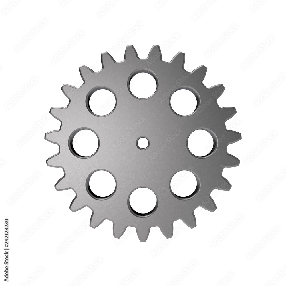 Metallic Cogwheel. Isolated on white background. Metallic Cogwheel. Isolated on white background.