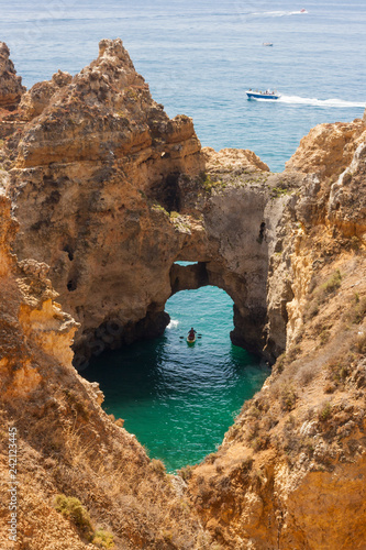 Cliffs of Algarve coast in Portugal