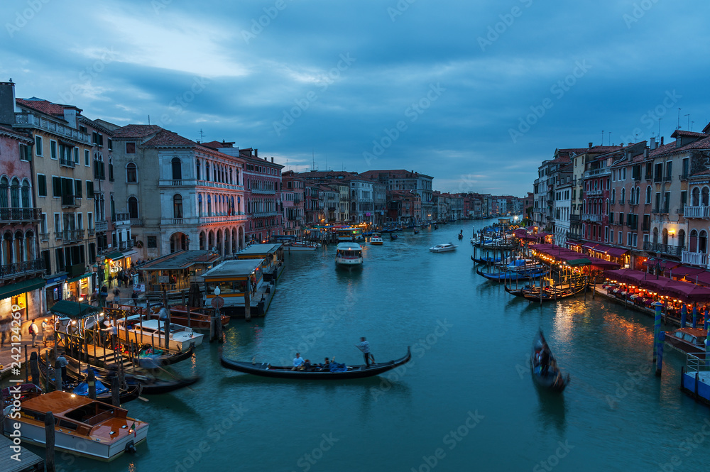 Grand Canal of Venice, Italy at dusk