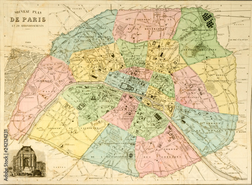 Stadtplan Karte Map Paris um 1850 © Blickfang