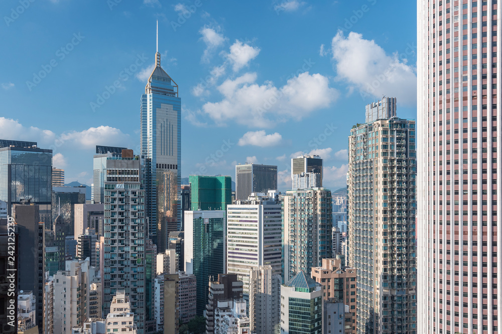 Skyline of midtown of Hong Kong city