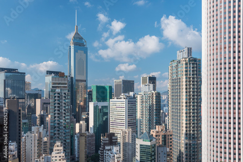 Obraz na płótnie Skyline of midtown of Hong Kong city w salonie