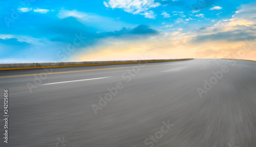 Air highway asphalt road and beautiful sky scenery