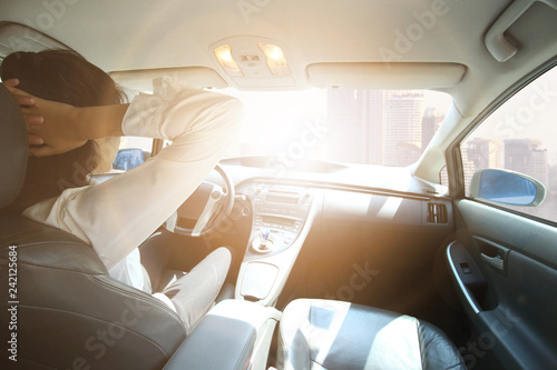 car interior with sunlight